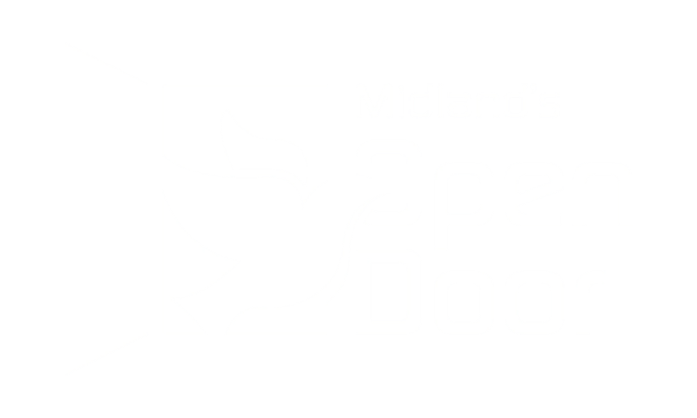 A dove waiting in an open door, the official logo of Midland's Open Door